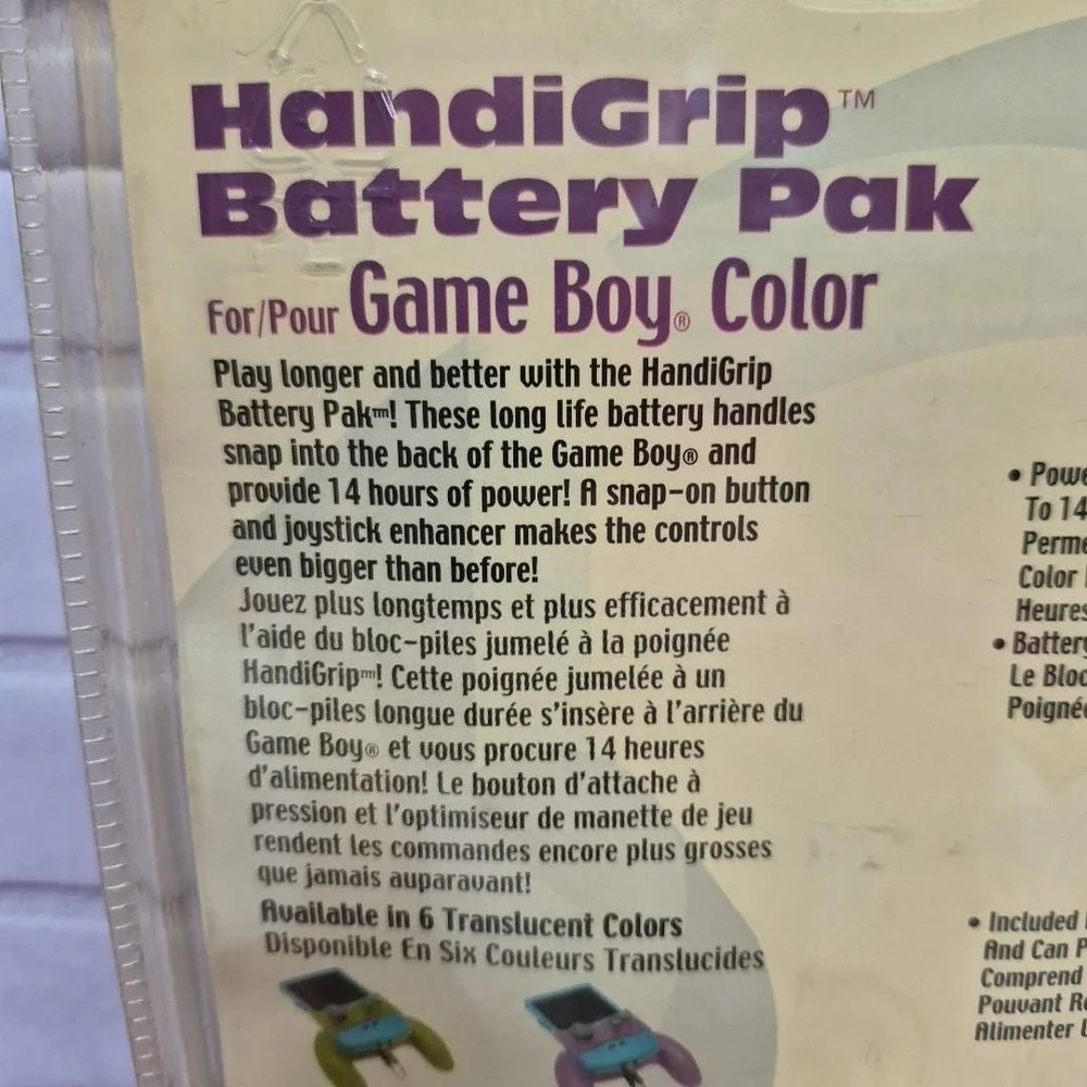VTG Y2K Game Boy Color Accessory Bundle HandiGrip Battery Pak AC Adapter Charger